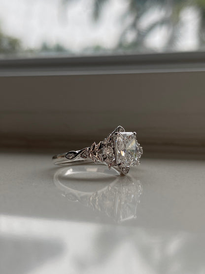 Moval Swirl Semi Pave Engagement Ring – 2.5 CT Lab Grown Diamond