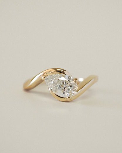 Round Swirl Semi Pave Engagement Ring – 1 CT Moissanite Diamond