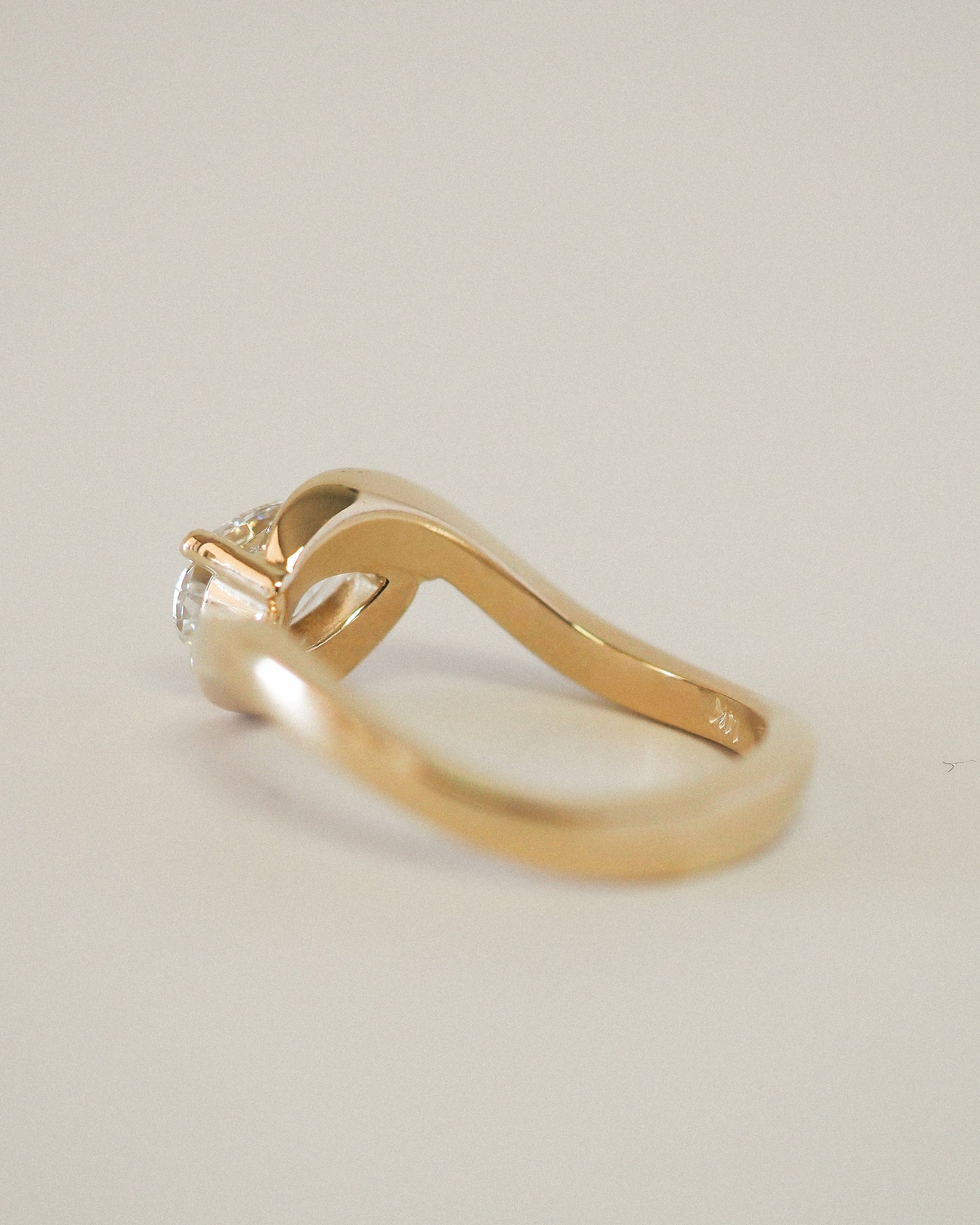 Round Swirl Semi Pave Engagement Ring – 1 CT Moissanite Diamond
