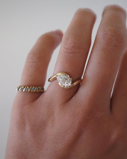 Round Swirl Semi Pave Engagement Ring – 1 CT Moissanite Diamond