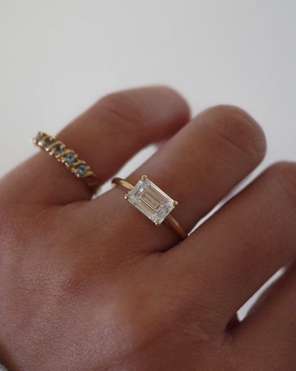Round Swirl Semi Pave Engagement Ring – 1 CT Moissanite Diamond