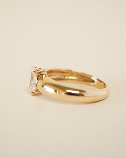 Round Swirl Semi Pave Engagement Ring – 1 CT Moissanite Diamond