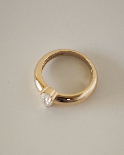 Round Swirl Semi Pave Engagement Ring – 1 CT Moissanite Diamond