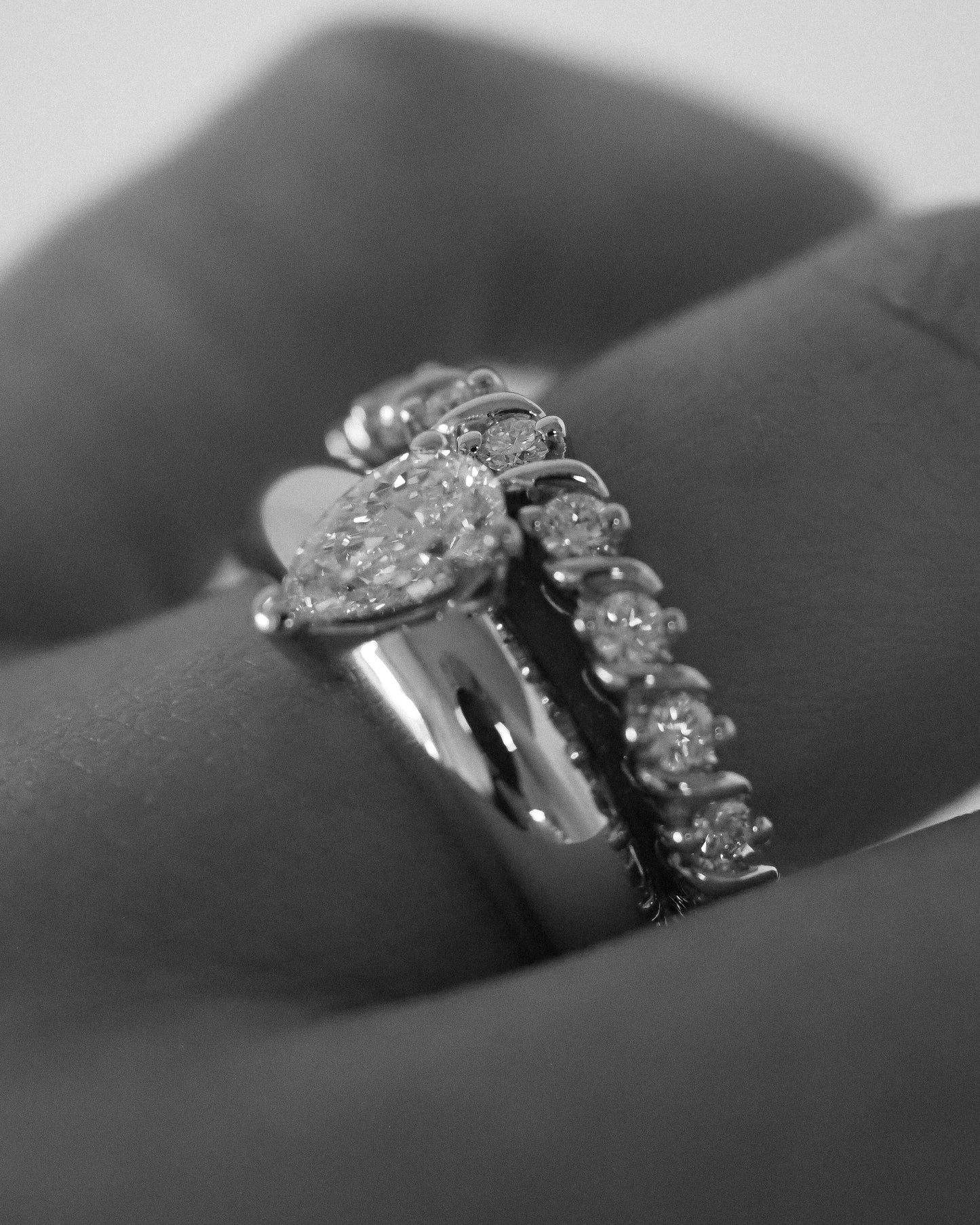 Round Swirl Semi Pave Engagement Ring – 1 CT Moissanite Diamond