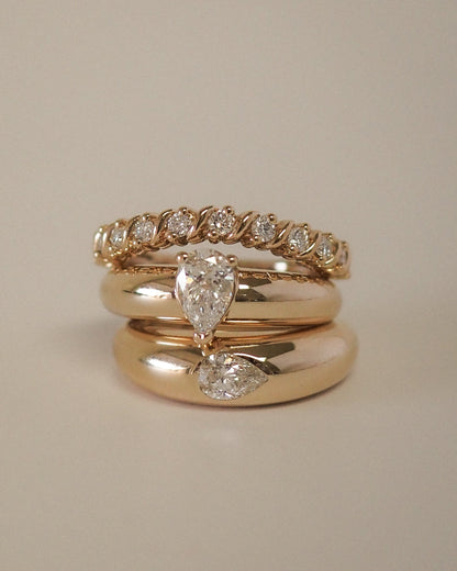 Round Swirl Semi Pave Engagement Ring – 1 CT Moissanite Diamond