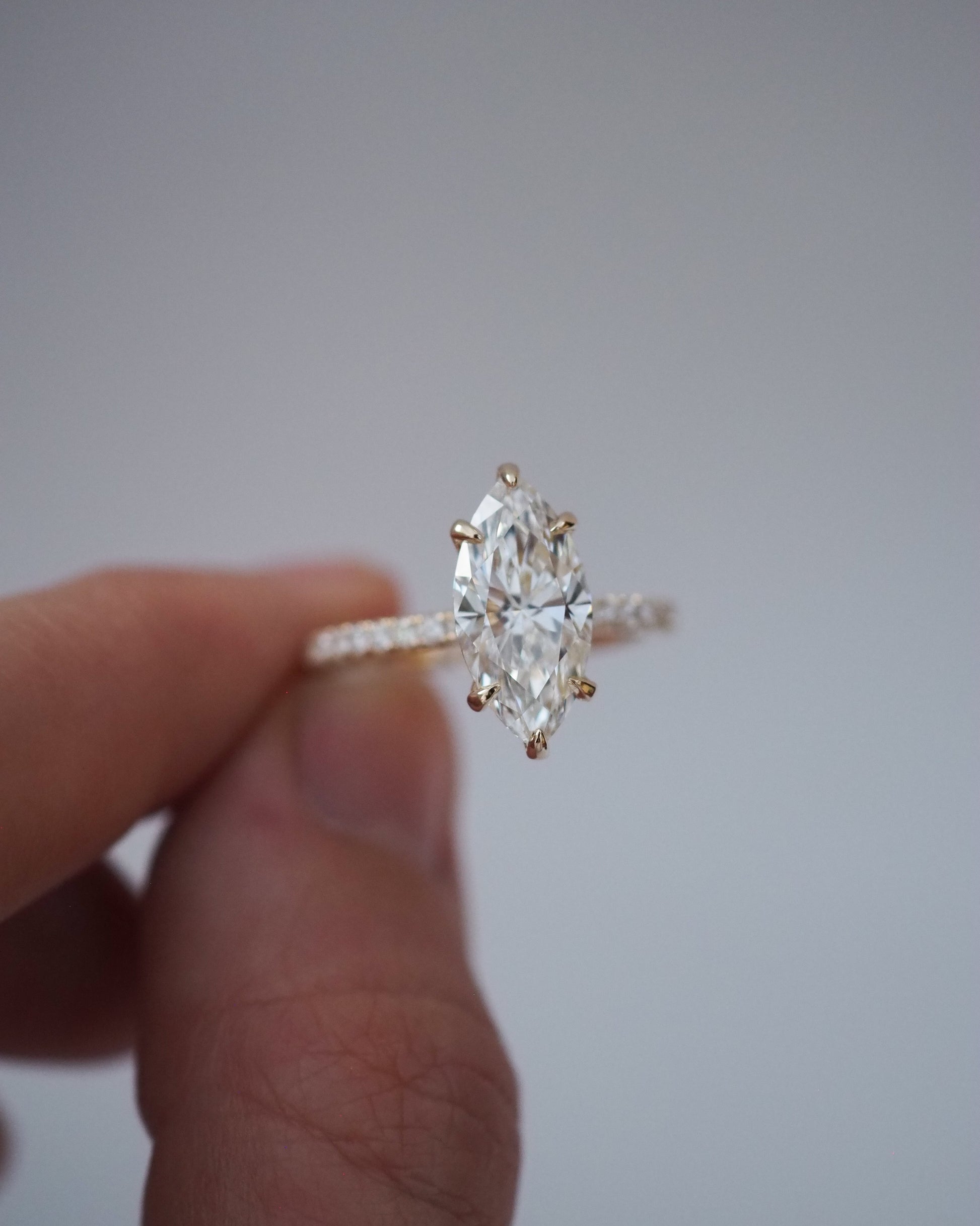 Round Swirl Semi Pave Engagement Ring – 1 CT Moissanite Diamond