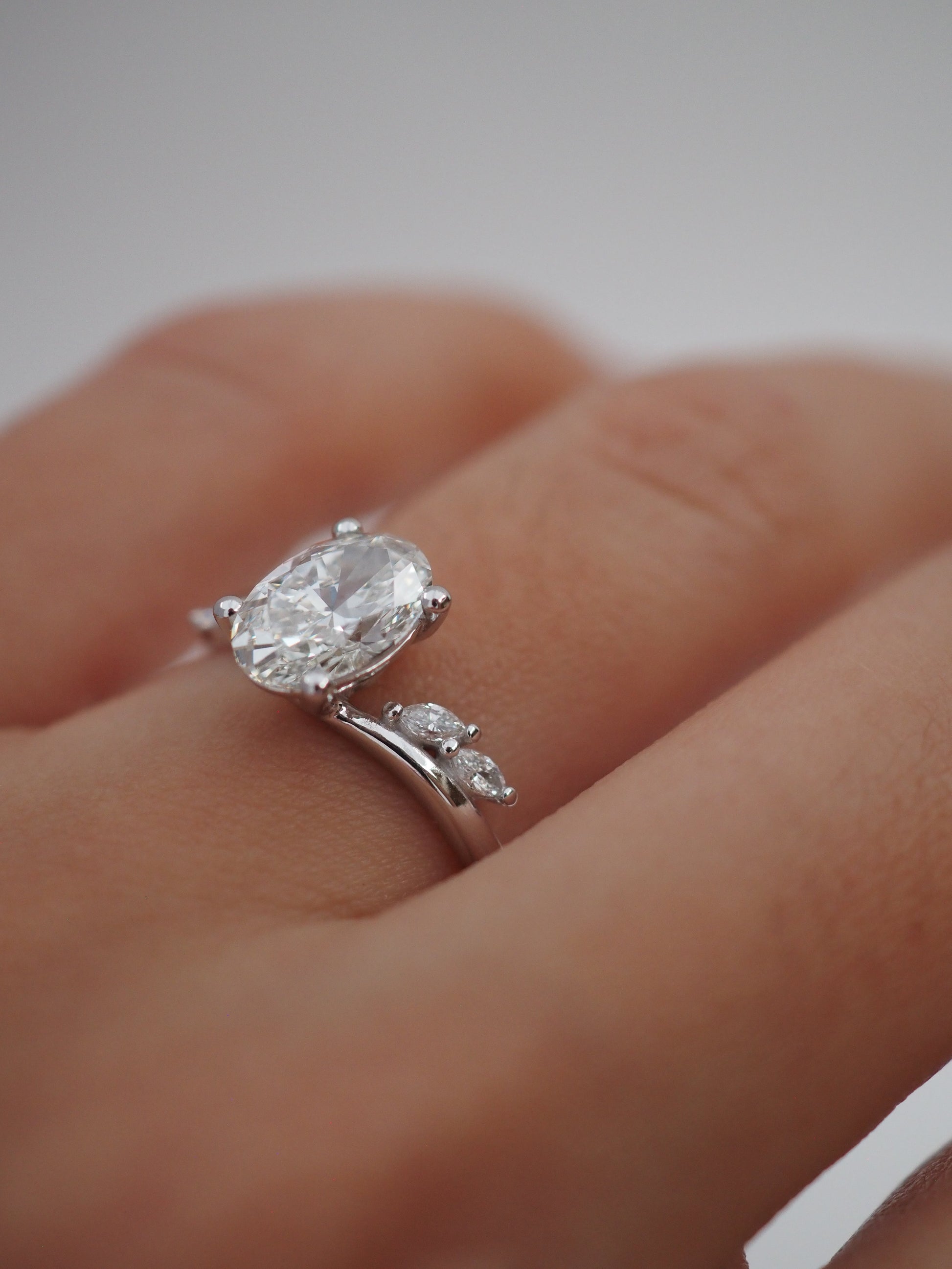 Round Swirl Semi Pave Engagement Ring – 1 CT Moissanite Diamond