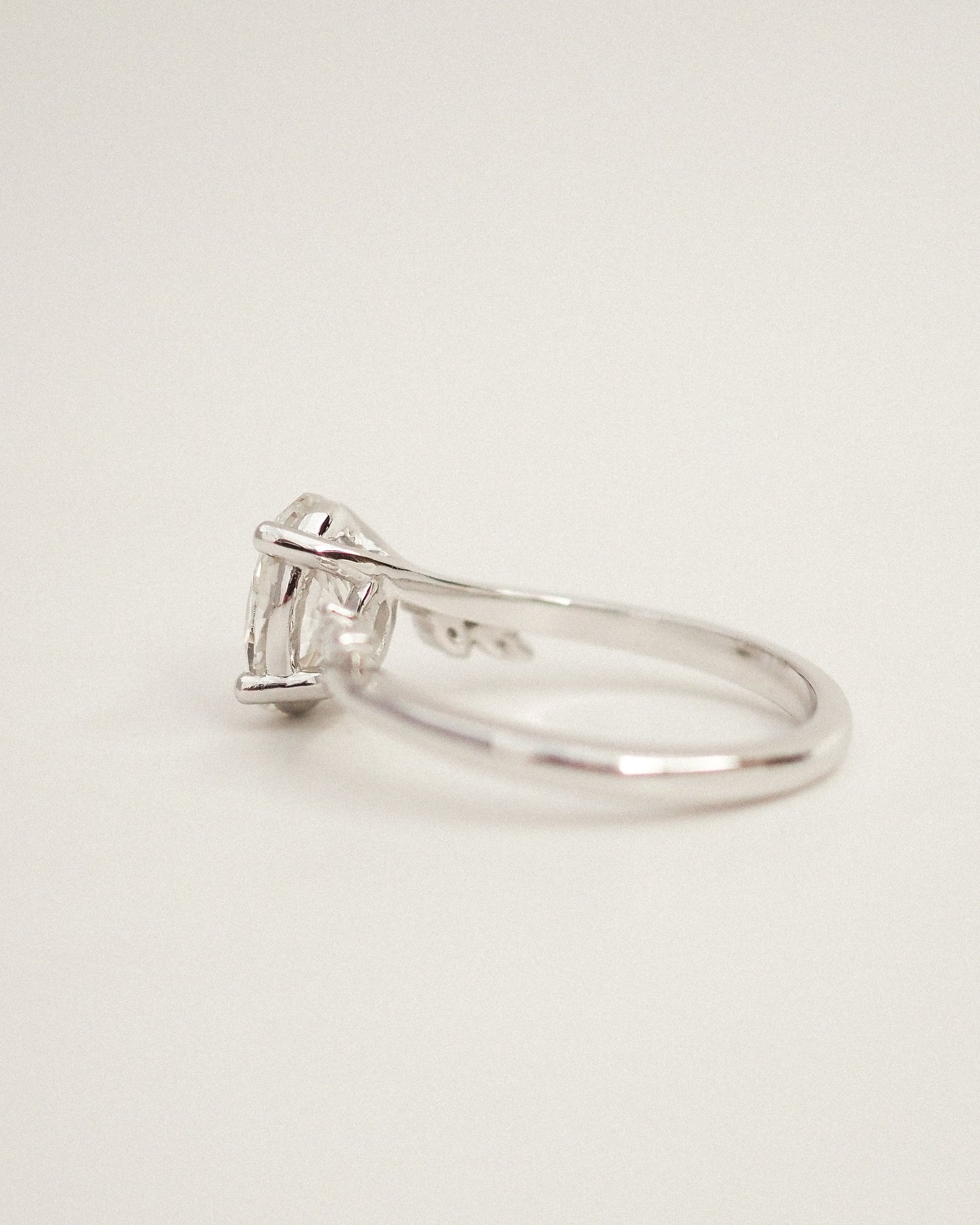 Round Swirl Semi Pave Engagement Ring – 1 CT Moissanite Diamond