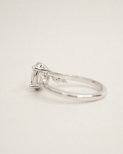 Round Swirl Semi Pave Engagement Ring – 1 CT Moissanite Diamond