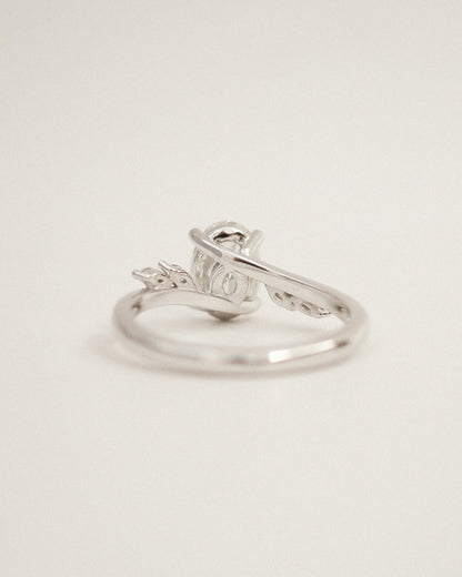 Round Swirl Semi Pave Engagement Ring – 1 CT Moissanite Diamond