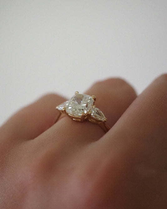 Round Swirl Semi Pave Engagement Ring – 1 CT Moissanite Diamond