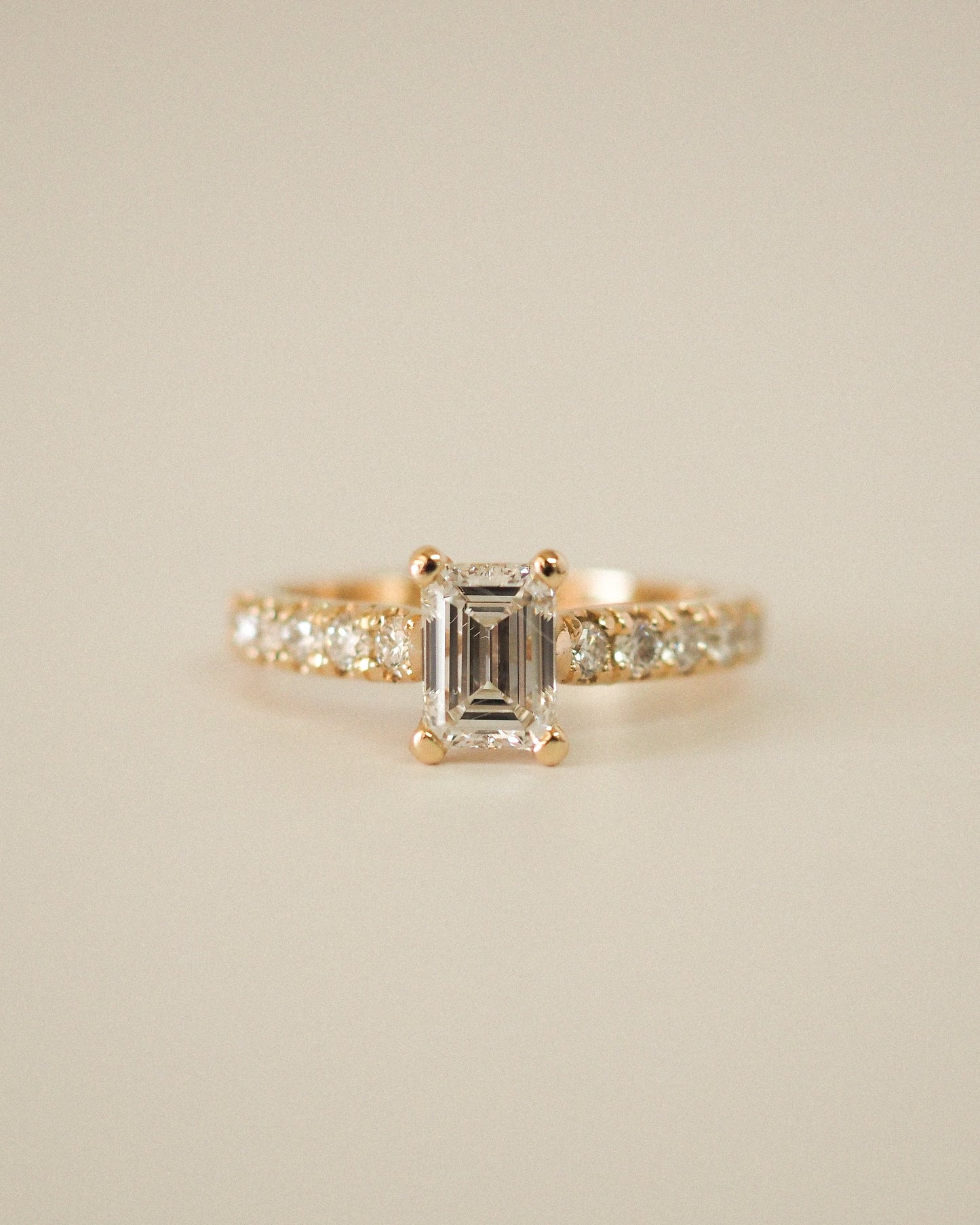 Round Swirl Semi Pave Engagement Ring – 1 CT Moissanite Diamond