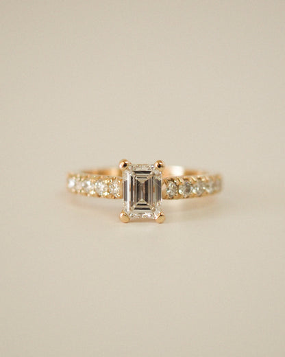 Round Swirl Semi Pave Engagement Ring – 1 CT Moissanite Diamond