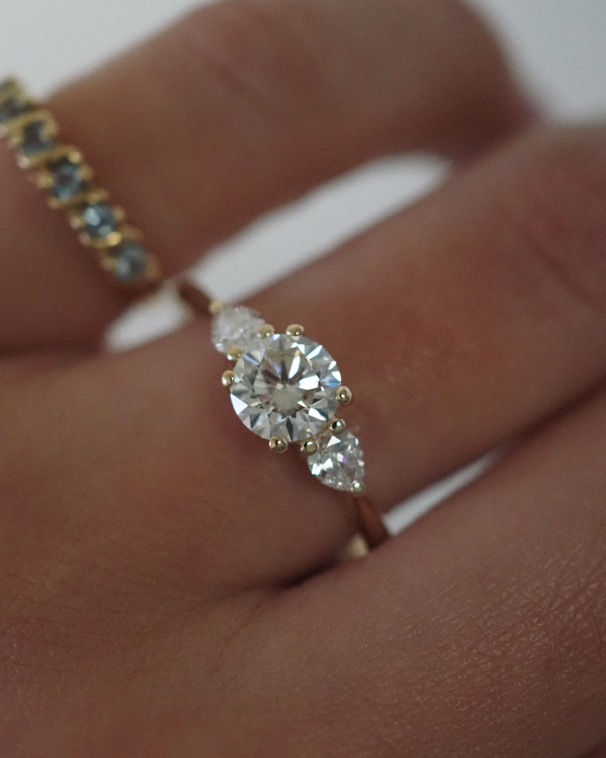 Round Swirl Semi Pave Engagement Ring – 1 CT Moissanite Diamond
