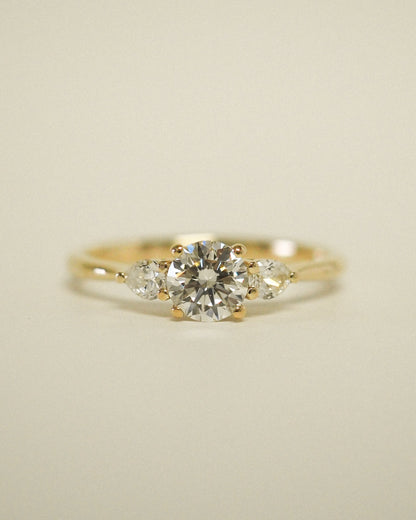 Round Swirl Semi Pave Engagement Ring – 1 CT Moissanite Diamond