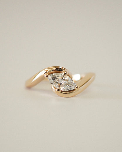 Round Swirl Semi Pave Engagement Ring – 1 CT Moissanite Diamond