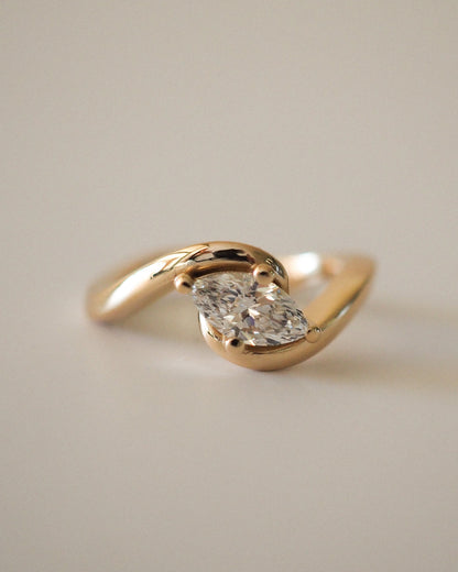Round Swirl Semi Pave Engagement Ring – 1 CT Moissanite Diamond