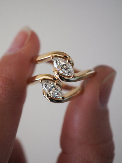 Round Swirl Semi Pave Engagement Ring – 1 CT Moissanite Diamond