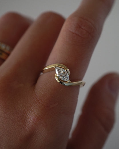 Round Swirl Semi Pave Engagement Ring – 1 CT Moissanite Diamond
