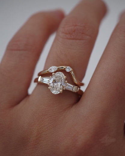 Round Swirl Semi Pave Engagement Ring – 1 CT Moissanite Diamond