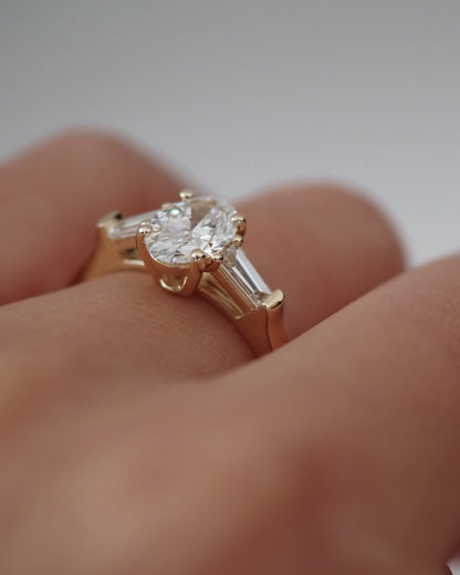 Round Swirl Semi Pave Engagement Ring – 1 CT Moissanite Diamond