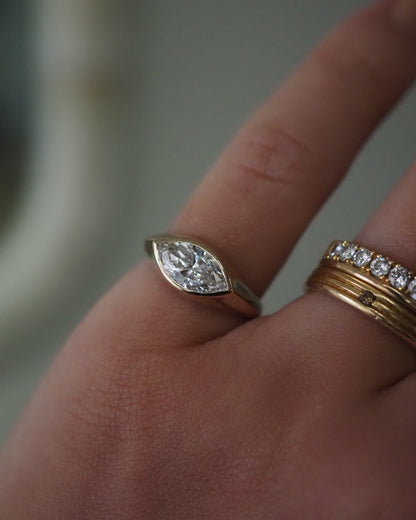 Round Swirl Semi Pave Engagement Ring – 1 CT Moissanite Diamond