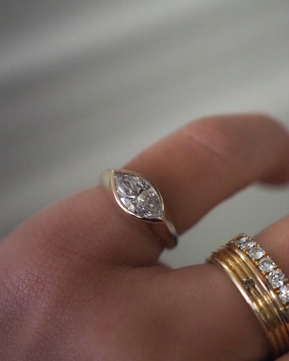 Round Swirl Semi Pave Engagement Ring – 1 CT Moissanite Diamond