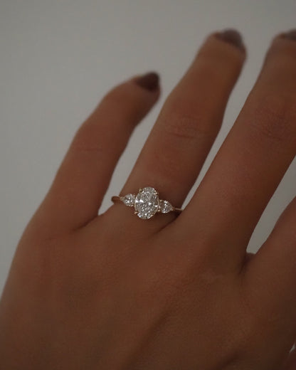 Round Swirl Semi Pave Engagement Ring – 1 CT Moissanite Diamond