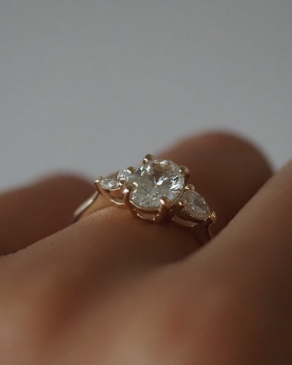 Round Swirl Semi Pave Engagement Ring – 1 CT Moissanite Diamond