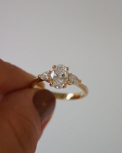 Round Swirl Semi Pave Engagement Ring – 1 CT Moissanite Diamond