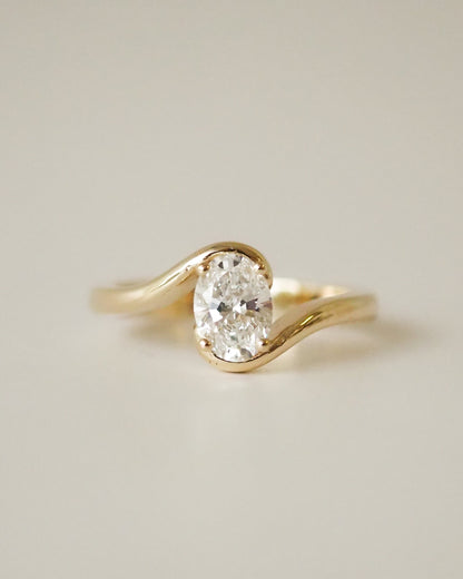 Round Swirl Semi Pave Engagement Ring – 1 CT Moissanite Diamond