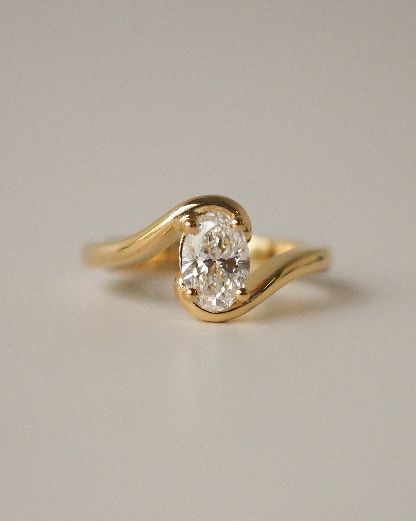 Round Swirl Semi Pave Engagement Ring – 1 CT Moissanite Diamond
