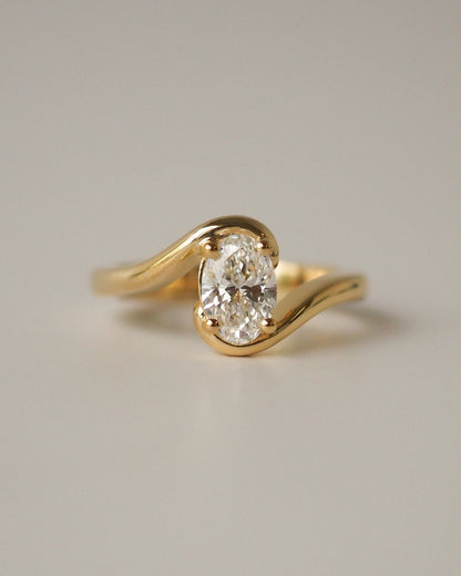 Round Swirl Semi Pave Engagement Ring – 1 CT Moissanite Diamond