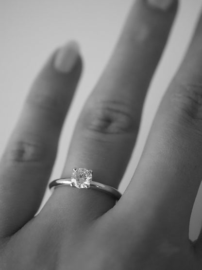 Round Swirl Semi Pave Engagement Ring – 1 CT Moissanite Diamond