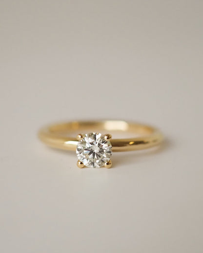 Round Swirl Semi Pave Engagement Ring – 1 CT Moissanite Diamond