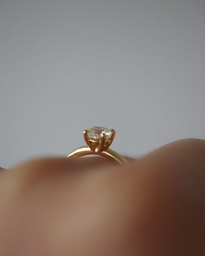 Round Swirl Semi Pave Engagement Ring – 1 CT Moissanite Diamond