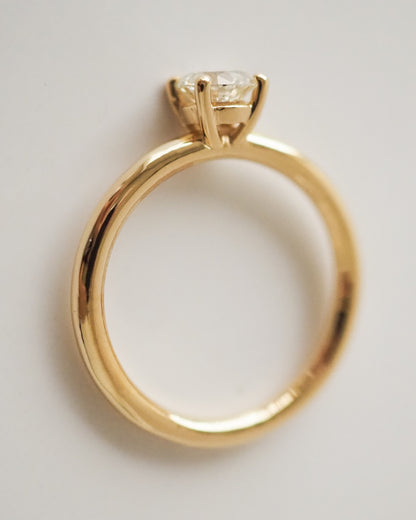 Round Swirl Semi Pave Engagement Ring – 1 CT Moissanite Diamond