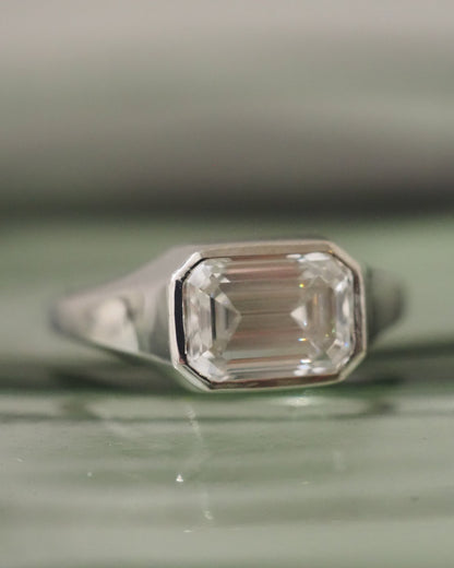 Round Swirl Semi Pave Engagement Ring – 1 CT Moissanite Diamond
