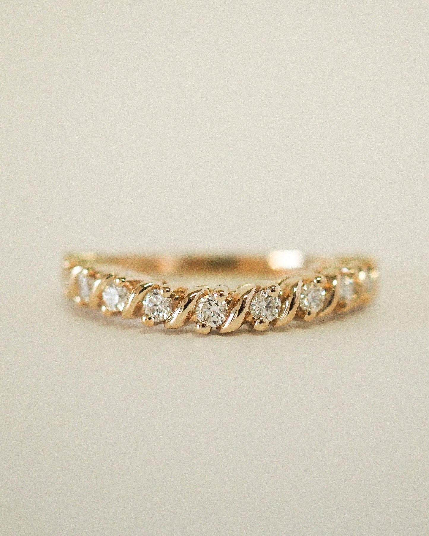 0.13 TCW Round Twisted Moissanite Wedding Band