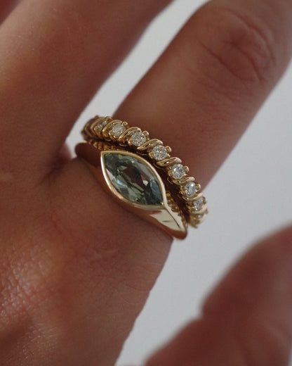 0.13 TCW Round Twisted Moissanite Wedding Band