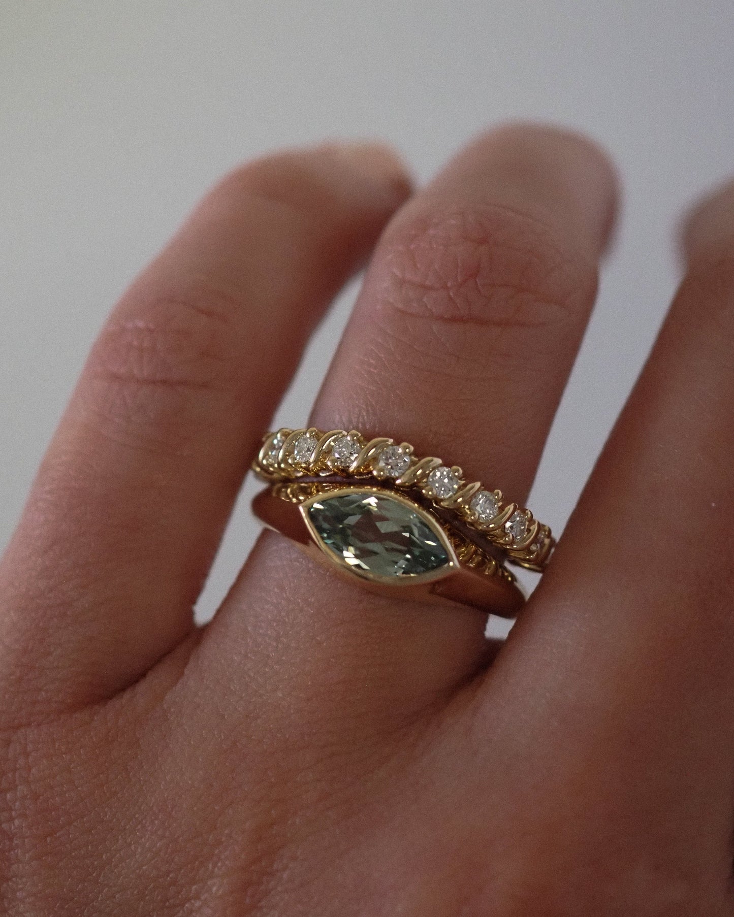 0.13 TCW Round Twisted Moissanite Wedding Band