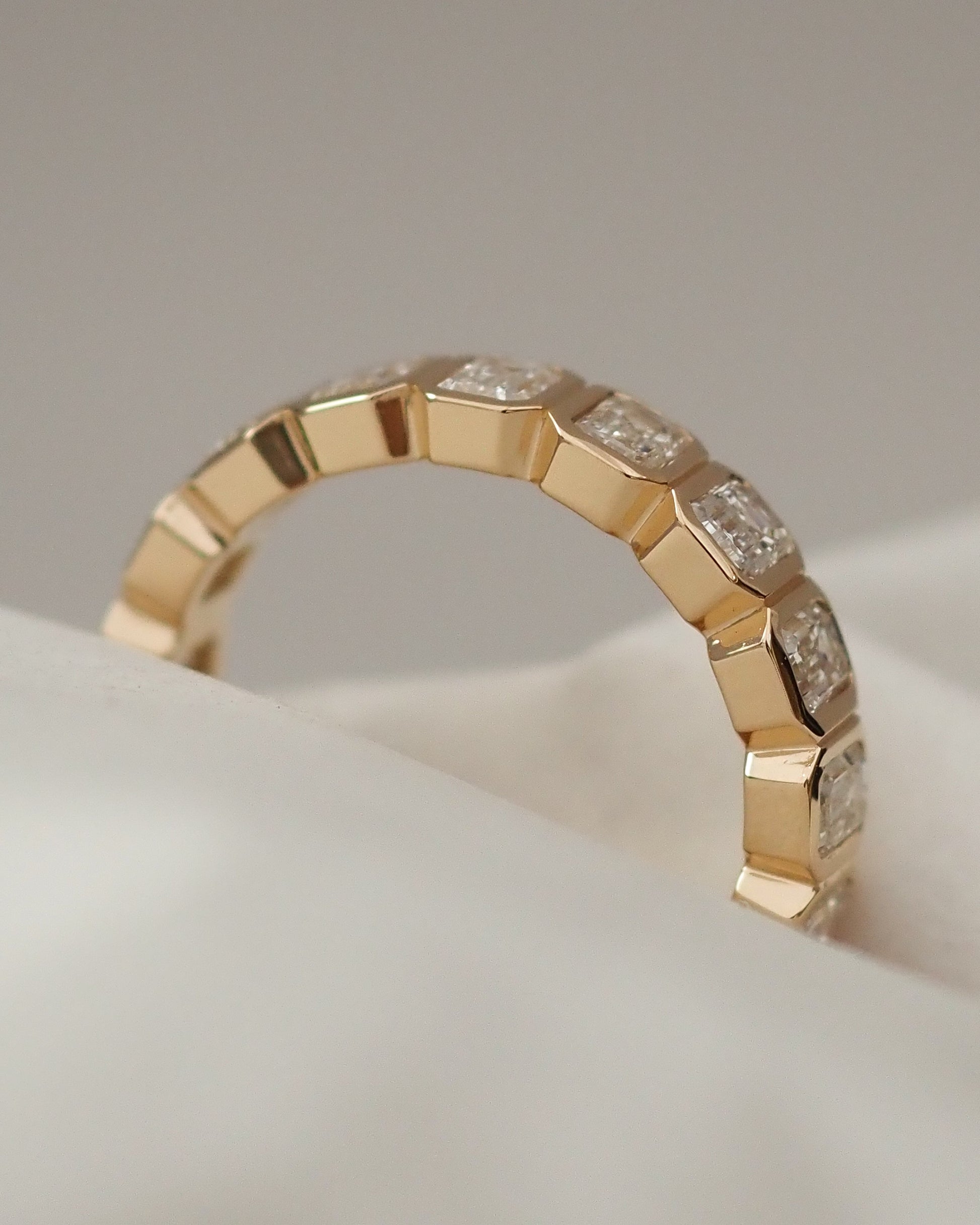 0.13 TCW Round Twisted Moissanite Wedding Band