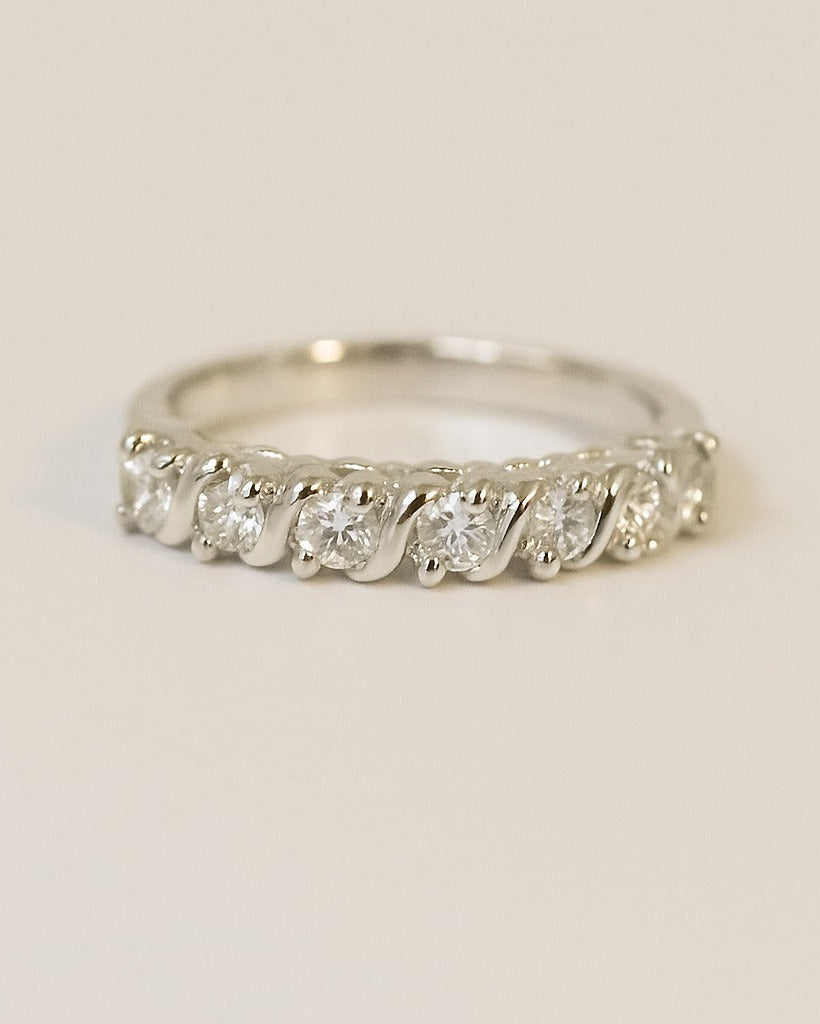 0.13 TCW Round Twisted Moissanite Wedding Band