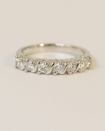 0.13 TCW Round Twisted Moissanite Wedding Band