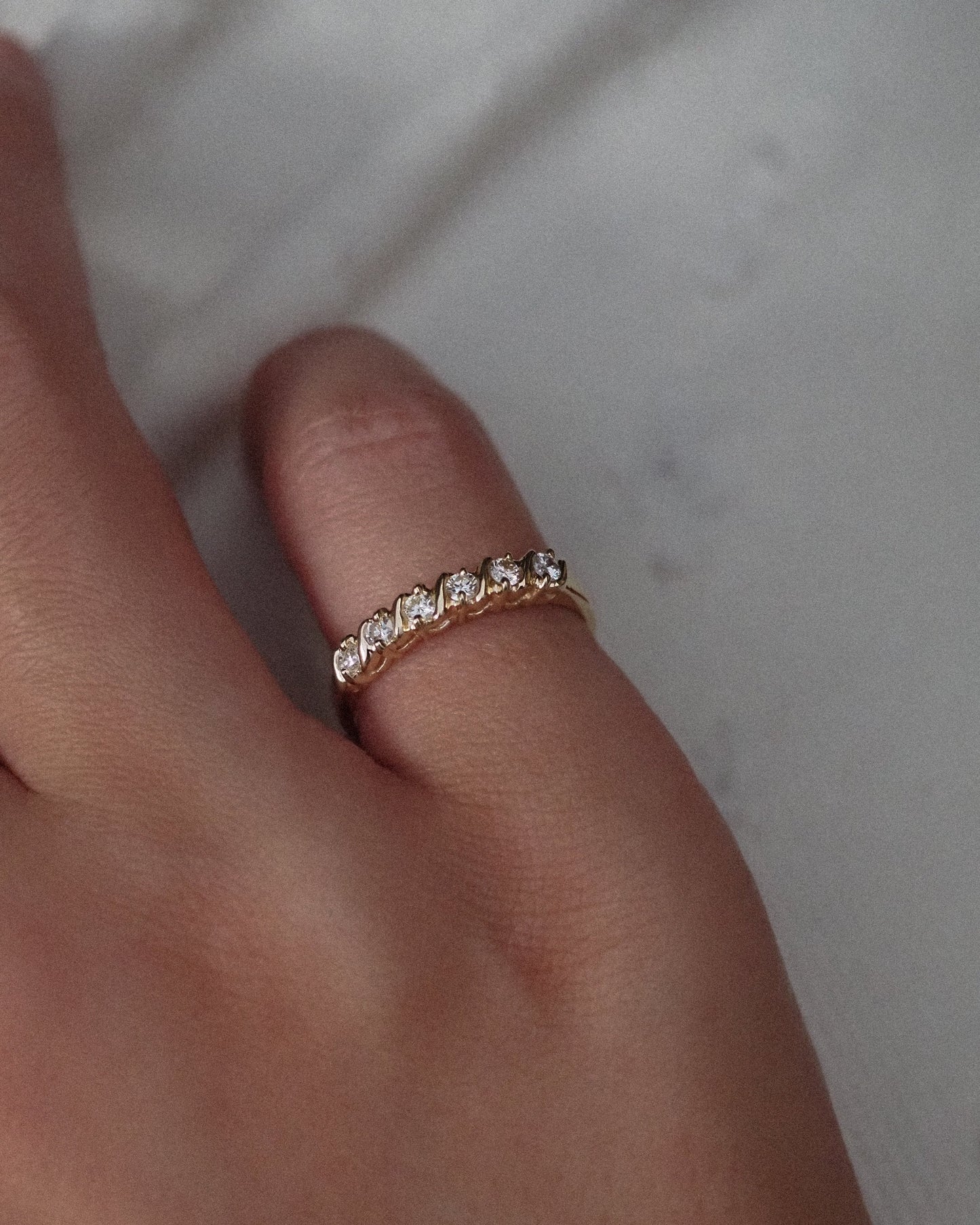 0.13 TCW Round Twisted Moissanite Wedding Band