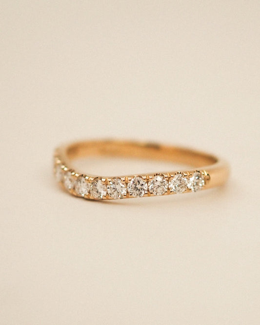 0.13 TCW Round Twisted Moissanite Wedding Band