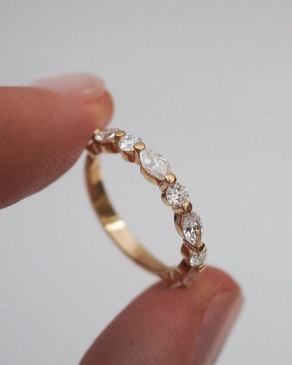 0.13 TCW Round Twisted Moissanite Wedding Band