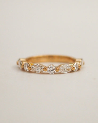 0.13 TCW Round Twisted Moissanite Wedding Band