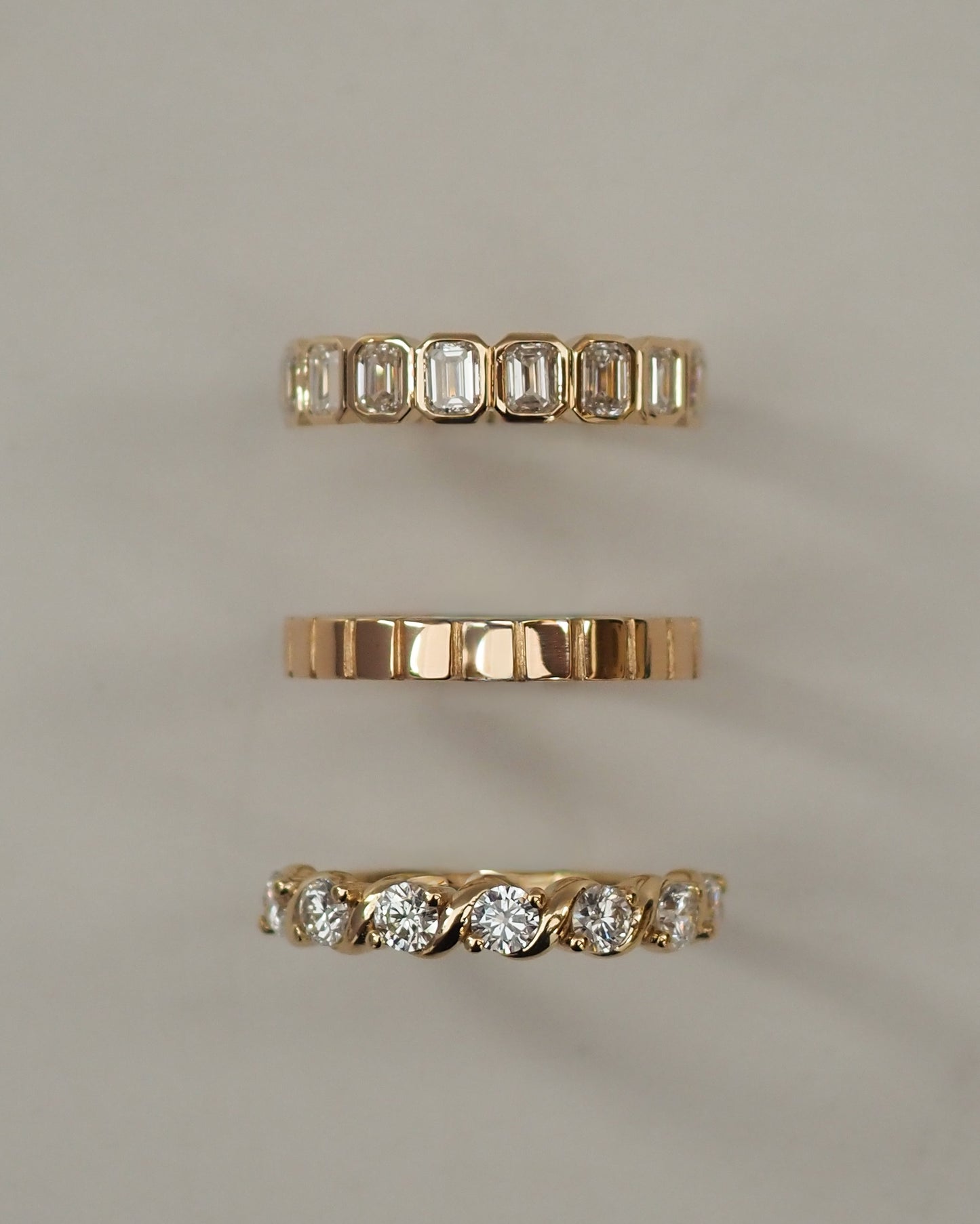 0.13 TCW Round Twisted Moissanite Wedding Band