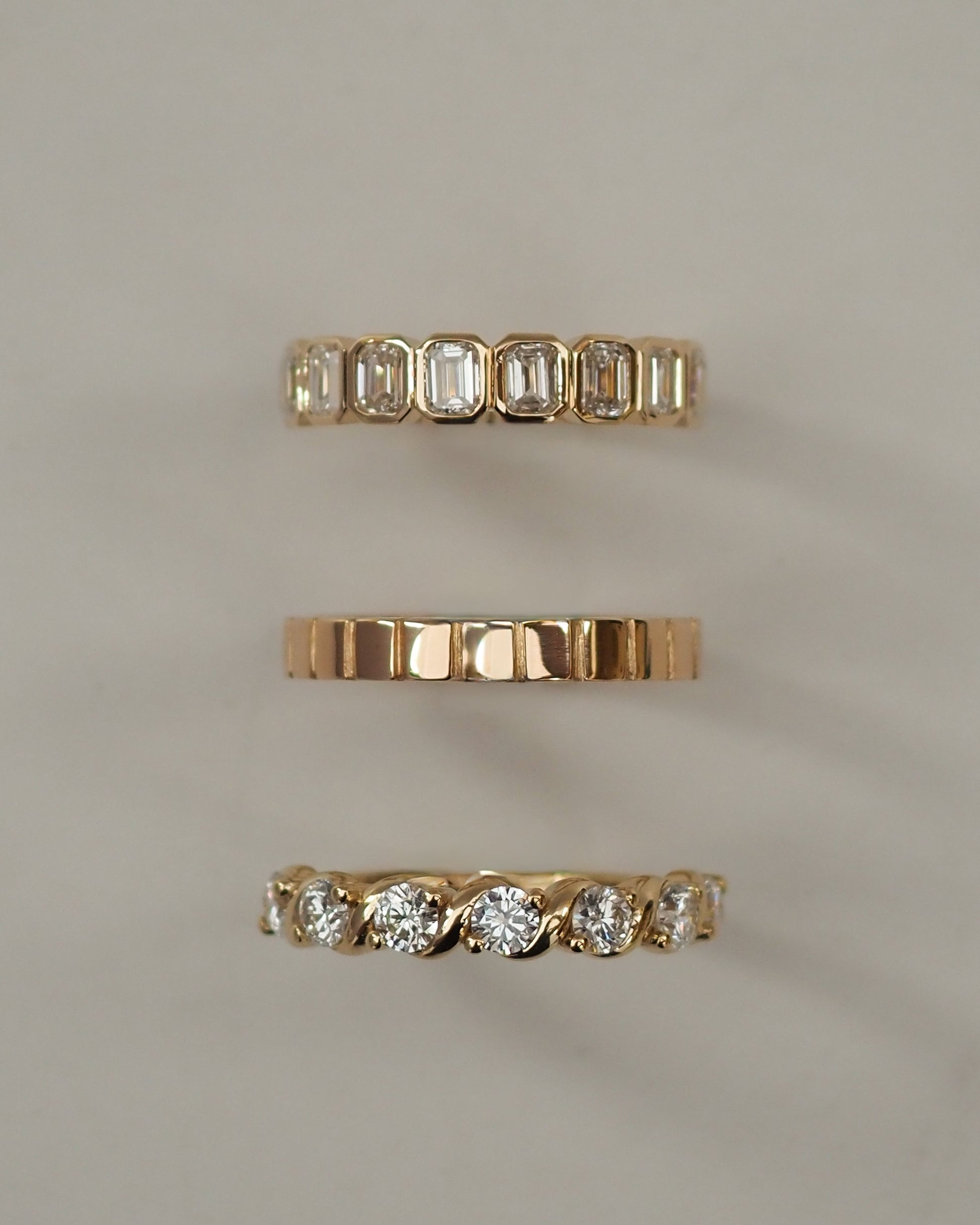 0.13 TCW Round Twisted Moissanite Wedding Band